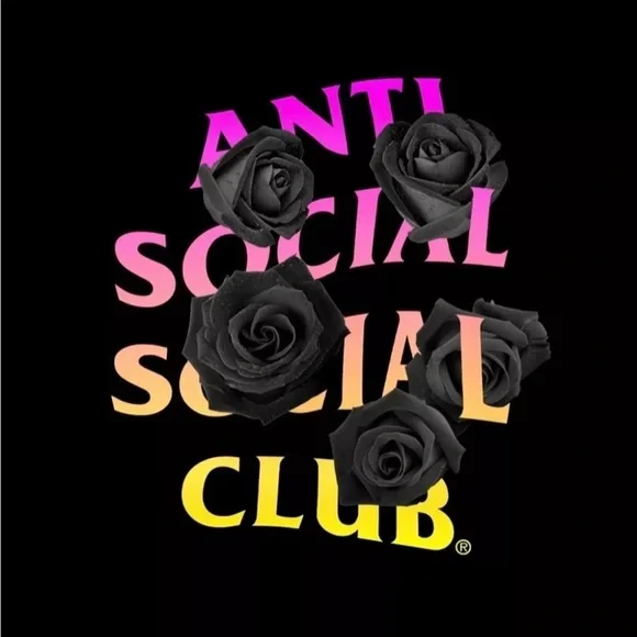 NWT DS Anti Social Social Club ASSC Black Hoodie Bat Emoji Style Size Small